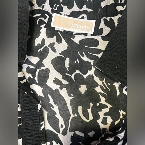 MICHAEL KORS Black and white floral print tunic top size L.‎ - Picture 10 of 12